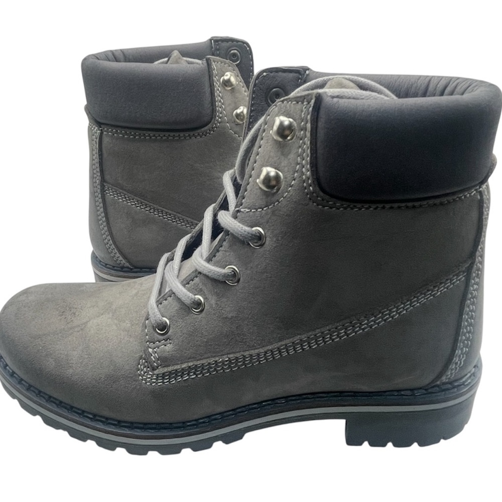 Will’s Vegan Shoes Dock Boots Gray Vegan Suede Women’s Size 40 8.5 us